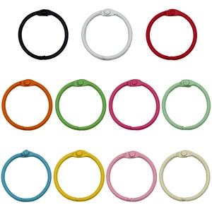 Set of colorful 30mm metal loose-leaf binder rings for DIY books and album binding