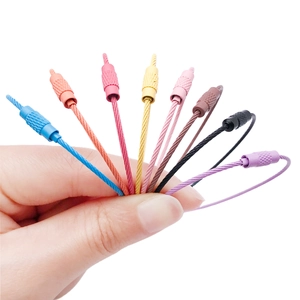 Portachiavi colorati in cavo d'acciaio con chiusure a vite sicure in 8 colori vivaci