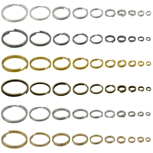 Doppelte Spaltringe in verschiedenen Größen und Metallfarben für DIY Schmuck und Anhänger