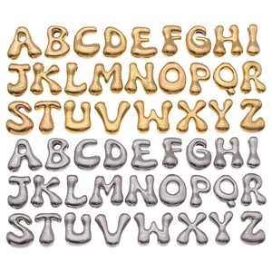 Pendentifs alphabet 3D en or et argent, 26 lettres pour la création de bijoux DIY