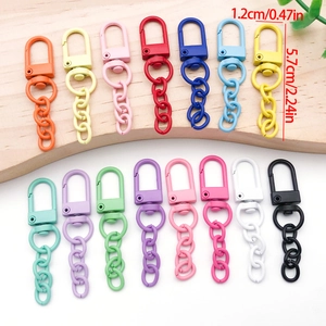 Colorful zinc alloy lobster clasp with 4-link chain in 15 vibrant painted finishes
