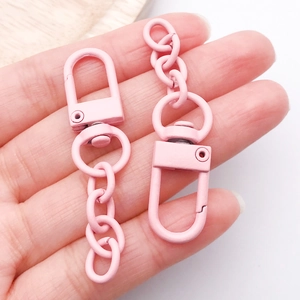 Pink matte zinc alloy lobster clasp hardware for keychains and DIY crafts