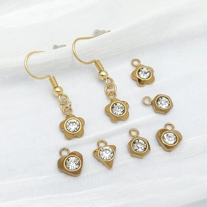 Set de joyería de acero inoxidable dorado con pedrería para collares personalizados