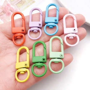 Colorful metal lobster clasps for DIY jewelry in seven vibrant candy-coated paint finishes