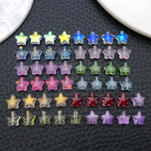 Star Shaped Glass Colored Glaze Beads For DIY Jewelry Making Multicolor Gradient Electroplated Loose Spacer Beads Pendant Accessories