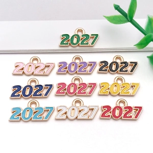 Lot de breloques émaillées 2027 en 10 couleurs pour la création de bijoux DIY