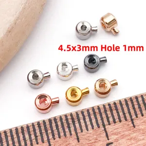 4,5x3mm Metall-Quetschperlen in Gold und Silber für DIY-Schmuckherstellung und Armbänder