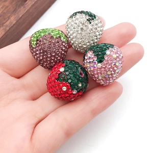 Cuentas de fresa de cristal brillante para hacer joyas DIY en varios colores