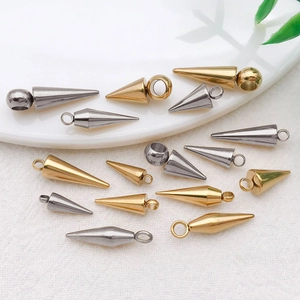 Polierte goldene und silberne Edelstahl-Kegelanhänger für DIY Schmuck und Halsketten