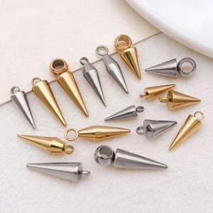 Punk-Stil Edelstahl Kegelanhänger für DIY-Schmuckherstellung in Gold Silber Schwarz