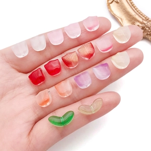 Translucent tulip flower beads and green leaves for DIY handmade jewelry accessories