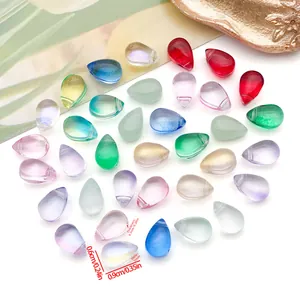 Perles goutte en verre de 6x9mm multicolores avec trou de 1mm pour bijoux DIY et épingles