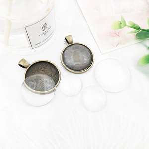 Clear Round Arched Dome Glass Cabochons For DIY Jewelry Making Handmade Keychain Fridge Magnet Crafts Ornament Accessory