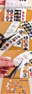 Macro view of transparent glass cabochons being glued and trimmed for DIY jewelry making