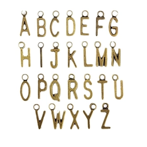 Vintage-Bronze-Legierung A-Z Buchstabenanhänger-Set für DIY-Schmuck und Perlenstickerei