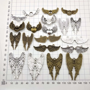 Vintage Federflügel Anhänger aus Legierung für DIY Schmuck in Bronze Silber Gold
