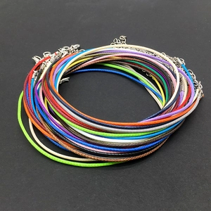 Collares de cordón encerado de 1,5mm con cierres de langosta y cadenas de extensión