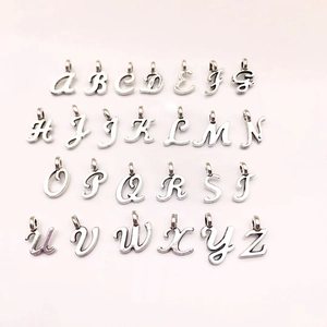 Lot de 26 breloques alphabétiques en alliage argenté pour la création de bijoux DIY