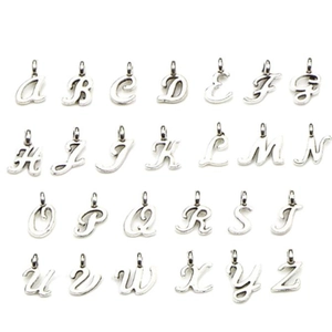 Lot de 26 breloques alphabet A-Z en alliage de métal argenté pour bijoux DIY