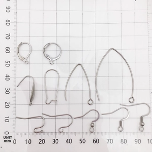 DIY stainless steel geometric earring hooks and accessories with millimeter scale measurement