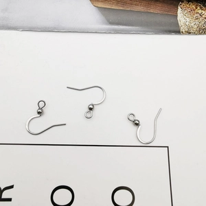 Silver stainless steel earring hooks with ball head for DIY jewelry making