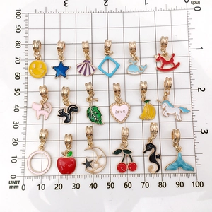Set of 18 colorful enamel charms with crowns and hearts for DIY jewelry making