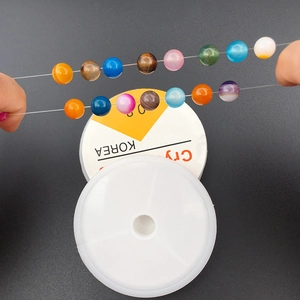 Elastic crystal bead string for DIY jewelry with multi-color 8mm stone beads
