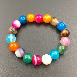 Detailed top view of colorful 8mm polished natural stone beads for DIY jewelry making