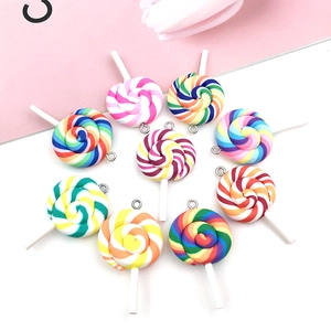 Colorful resin lollipop pendants for DIY crafts and kids jewelry accessories