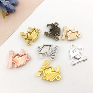 Alloy graduation cap and diploma charms in multiple metallic finishes for DIY jewelry making
