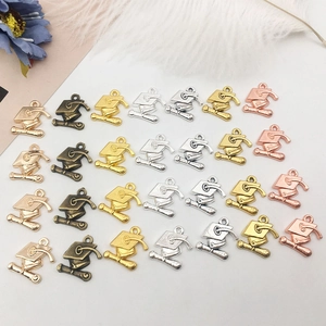 Zinc alloy graduation cap and diploma scroll charms in gold silver bronze finishes