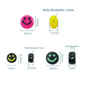 100pcs round acrylic smiley face beads in 10mm size for DIY jewelry making kits