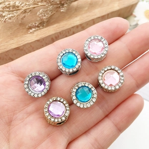 Sparkling UV gold large hole bead with colorful crystals for DIY charm bracelets