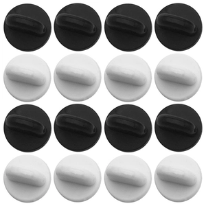 Set di 16 chiusure rotonde in gomma per spille in nero e bianco per badge e spille smaltate