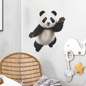 Sticker mural panda volant mignon pour une décoration chaleureuse de chambre d'enfant