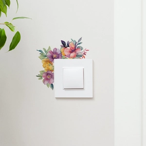 Stickers muraux fleurs aquarelle romantiques pour décor, avec motifs floraux doux