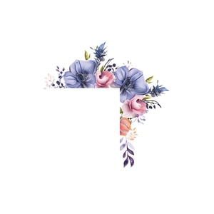 Détail d'une bordure florale aquarelle avec anémones et roses pour décoration murale