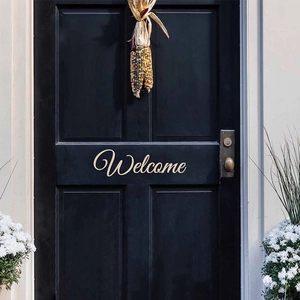 Elegant gold cursive Welcome wall sticker for home entryway and door decoration