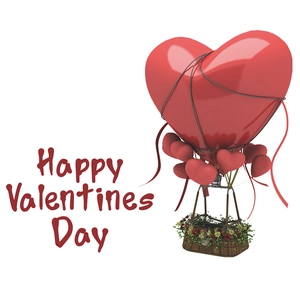 Sticker mural 3D ballon cœur avec slogan Happy Valentine's Day pour décoration maison