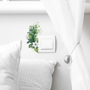 Wandaufkleber mit tropischen Blättern und Blumen für die Lichtschalterdekoration