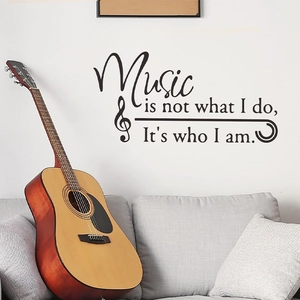 Music Is Not What I Do It Is Who I Am English Quote Wall Decal PVC Removable Music Note Wall Sticker For Bedroom Decor