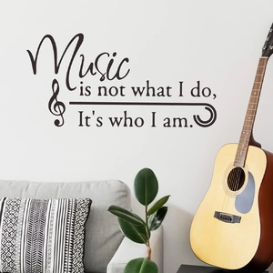 Inspirational music quote wall decal with treble clef for living room decoration