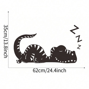 Dettaglio adesivo da parete dinosauro che dorme con testo ZZZ e dimensioni