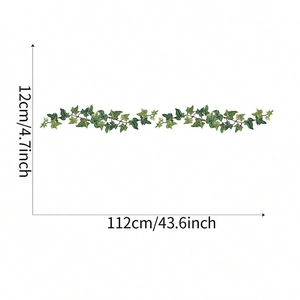 Detailed view of ivy leaf wall sticker with dimensions 112x12cm for home decoration