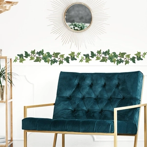 Nordic green ivy leaf wall stickers for modern living room decor with self-adhesive design