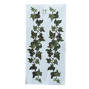 Self-adhesive Nordic green ivy leaf wall stickers set for living room home decoration