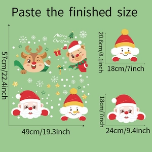 Spécifications de taille pour les stickers de Noël bonhomme de neige et Père Noël