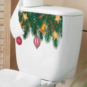 Christmas tree bells wall stickers for toilet tank and bathroom home holiday decoration