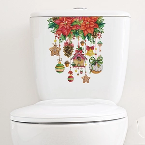 Stickers de Noël avec poinsettia et nichoir pour une décoration de maison festive