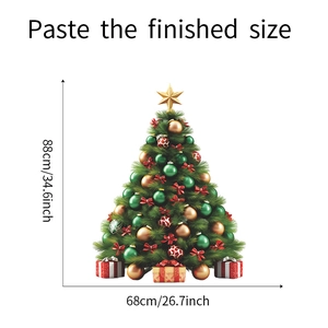 Guía de medidas que muestra 88cm de altura para el vinilo de pared árbol de Navidad